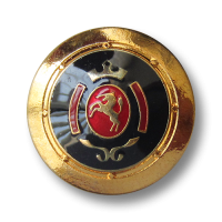 www.Knopfparadies.de - 0317rg - Blau rot goldene Metallknöpfe mit Einhorn Wappen www.Knopfparadies.de - 0317rg - Blau rot goldene Metallknöpfe mit Einhorn Wappen