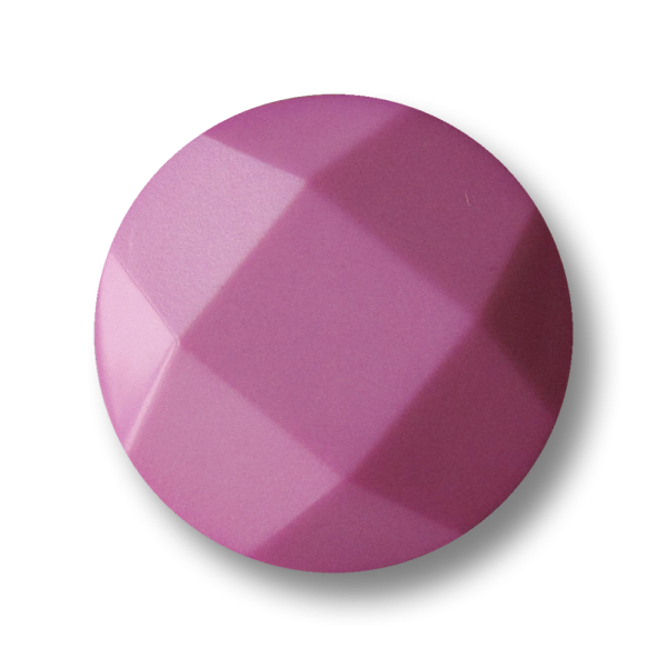 Facettierter rosafarb. Kunststoff Ösen Knopf