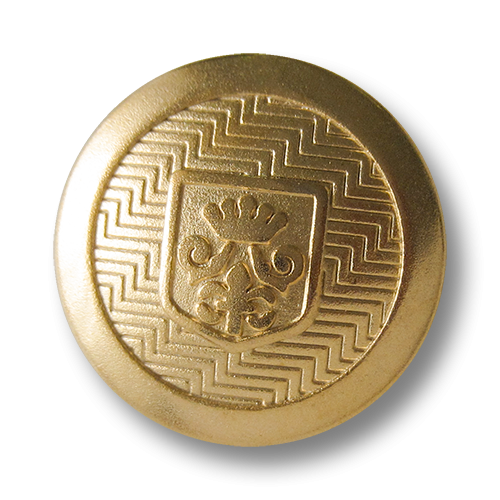 www.knopfparadies.de - 5175go - Elegante goldene Metallknöpfe mit Wappen Motiv