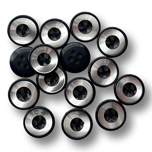 Nachtblaue Blusenknöpfe mit Spiegel-Effkt - Kunststoff - 4-Loch