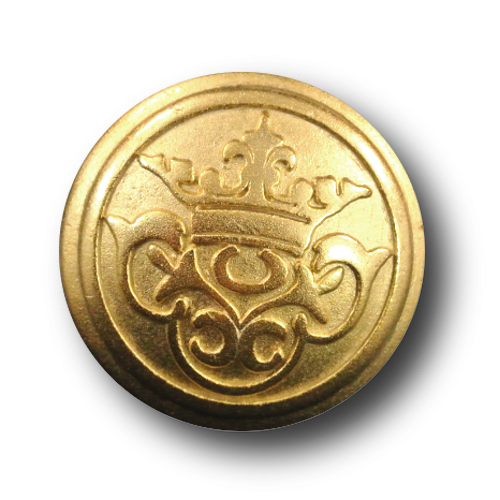 Goldfarbener Knopf mit Krone