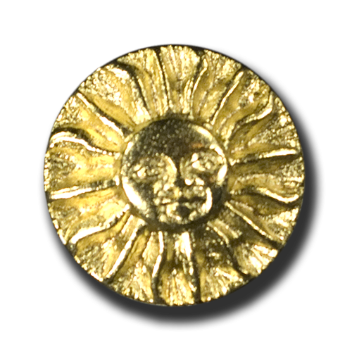 Goldfarbener Metallknopf Sonne