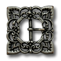 Nostalgische, altsilberfarbene quadratische Schnalle Nostalgische, altsilberfarbene quadratische Schnalle