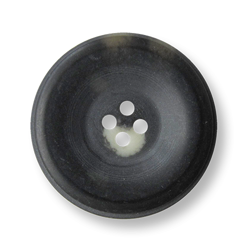 Sehr großer Knopf in Schwarz braun meliert in Horn-Optik