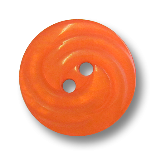 Sehr schöne perlmuttartig orangefarbene Zweiloch Kunststoffknöpfe mit Spirale