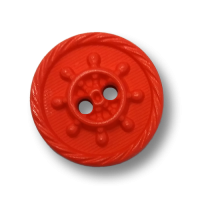 Neon-orange-rote Kunststoffknöpfe mit Steuerrad-Motiv Neon-orange-rote Kunststoffknöpfe mit Steuerrad-Motiv