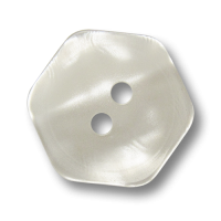 www.Knopfparadies.de - 1619pm - Perlmuttweiße Kunststoffknöpfe in sechseckiger Form www.Knopfparadies.de - 1619pm - Perlmuttweiße Kunststoffknöpfe in sechseckiger Form