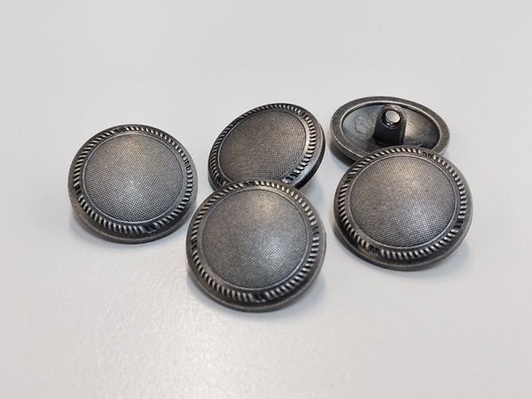 www.knopfparadies.de - 5273as - Altsilberfarbene Blazerknöpfe aus Metall - günstigere B-Ware