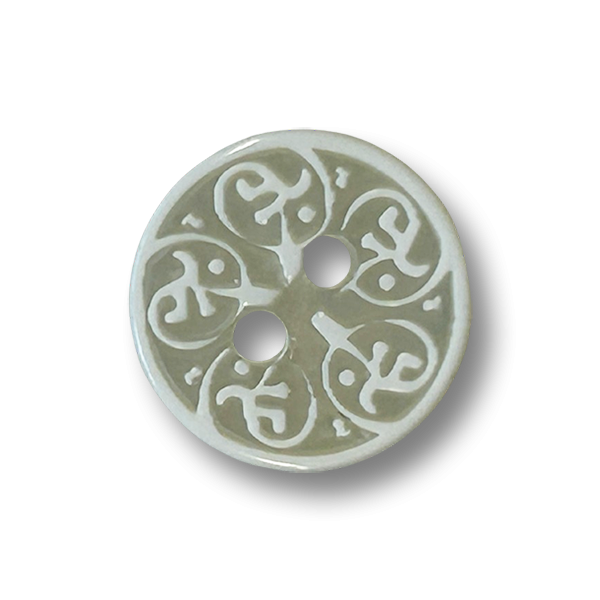 www.knopfparadies.de - 5668we - Zarter Kunststoffknopf für Blusen mit Ornament