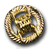 Goldfarbener Metallknopf mit Durchbruchmuster Goldfarbener Metallknopf mit Durchbruchmuster