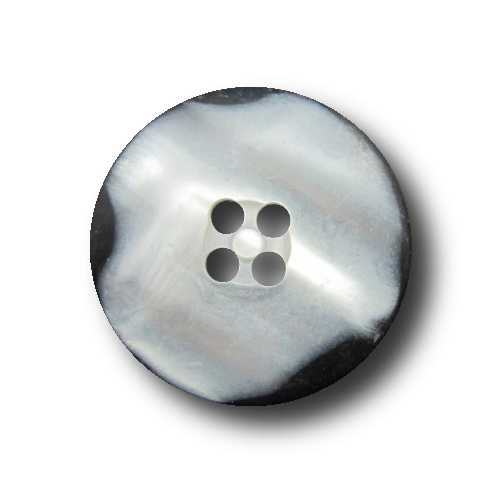 Schwarz grau perlmuttfb. Vierloch Kunststoff Knopf