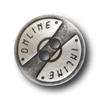 Sportlich moderner altsilberfb. Zweiloch Metall Knopf Sportlich moderner altsilberfb. Zweiloch Metall Knopf