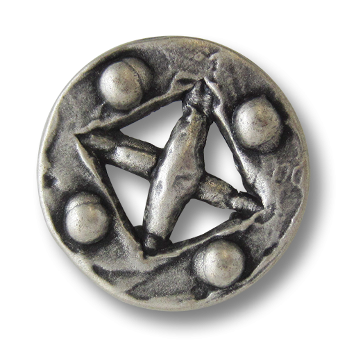 www.Knopfparadies.de - 1572as - Silberne Metallknöpfe mit Durchbruch wie aus dem Mittelalter