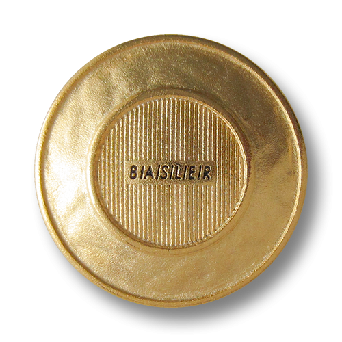 www.Knopfparadies.de - 2268go - Goldene Ösen Metallknöpfe mit Basler Logo