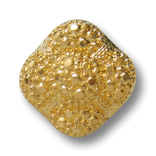www.Knopfparadies.de - 0027go - Edle rautenförmige Ösenknöpfe aus Kunststoff in goldener Metall-Optik