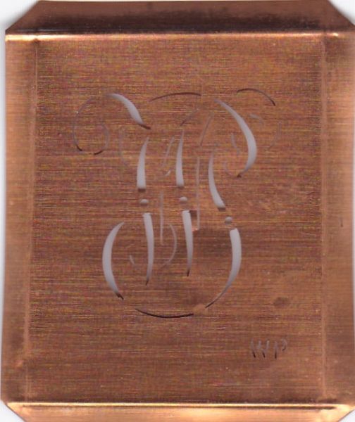 www.knopfparadies.de - WP-sch-770 - Wäsche-Schablone Sticken Monogramm Stickvorlage WP