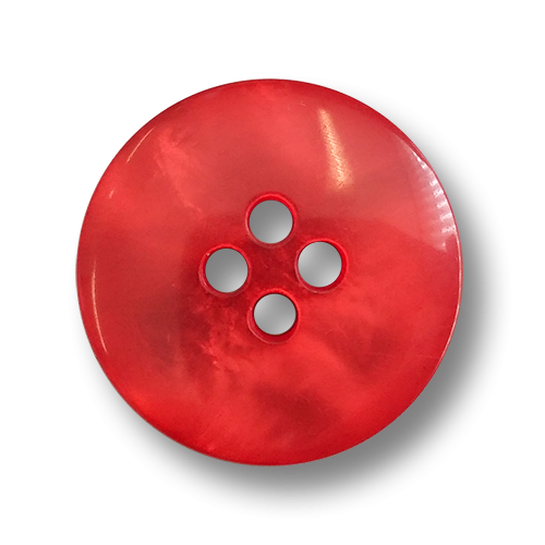 www.knopfparadies.de - 5318ro - Rot schimmernde Kunststoffknöpfe mit vier Löchern