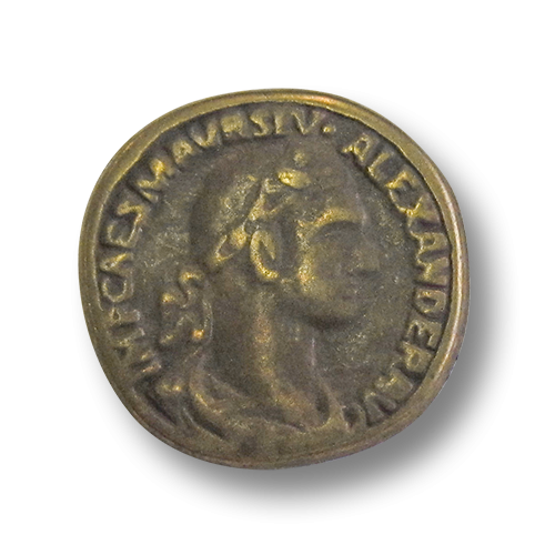 www.knopfparadies.de - 3936am - Altmessingfarbene Metallknöpfe wie alte römische Münzen
