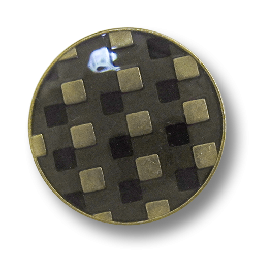 Moderner Metall Knopf mit graphischem Viereck Muster