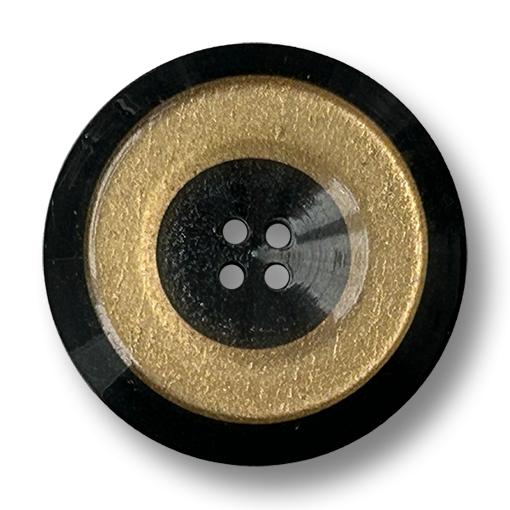 Klassische Kunststoffknöpfe in Schwarz-Gold