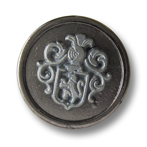 www.Knopfparadies.de - 1523cz - Prächtige Wappenknöpfe aus Metall in Chrom & Zinn