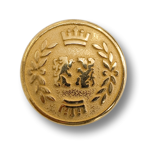 Goldfarbener Blazer Knopf mit Löwe, Krone und Lorbeer