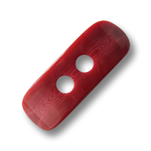 www.Knopfparadies.de - 5616ro - Rot glänzende Knebelknöpfe aus Kunststoff