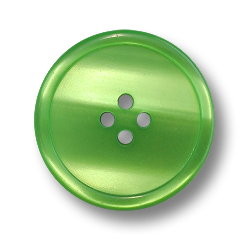 www.knopfparadies.de - 6272gn - Grün schimmernde Kunststoffknöpfe mit vier Löchern