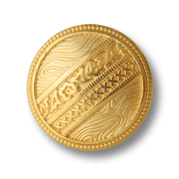 Goldfarbener Metallknopf mit phantasievoller Musterung Goldfarbener Metallknopf mit phantasievoller Musterung