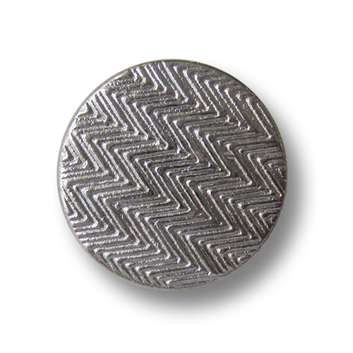 www.Knopfparadies.de - 3974ch - Tolle chromfarbene Ösenknöpfe aus Metall mit geometrischem Muster