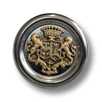 Majestätische Blazerknöpfe in dunkelchrom & gold mit gekröntem Wappen Majestätische Blazerknöpfe in dunkelchrom & gold mit gekröntem Wappen