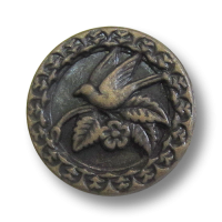 Altmessingfarbener Knopf mit Vogelmotiv Altmessingfarbener Knopf mit Vogelmotiv