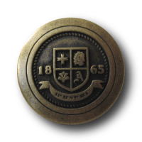 Altmessingfarbener Blazer Knopf mit Wappen "1865" Altmessingfarbener Blazer Knopf mit Wappen "1865"