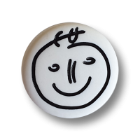 Hübsche schwarzweiße Kinderknöpfe mit grinsendem Gesicht Hübsche schwarzweiße Kinderknöpfe mit grinsendem Gesicht