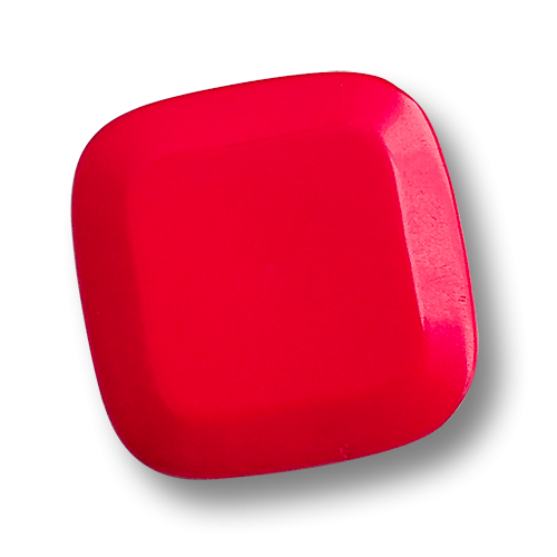 www.knopfparadies.de - 6466ro - Rot eingefärbte, abgerundet viereckige Kunststoffknöpfe