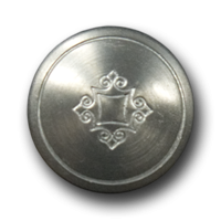 Zinnfarbener leicht gewölbter klassischer Metallknopf Zinnfarbener leicht gewölbter klassischer Metallknopf