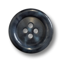 Grau-blau melierte Vierloch Kunststoff Knöpfe in klassischer Form Grau-blau melierte Vierloch Kunststoff Knöpfe in klassischer Form