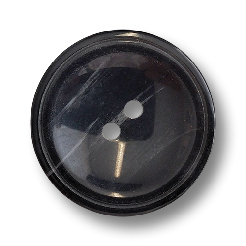 Schüsselförmiger schwarz grau melierter Zweiloch Knopf