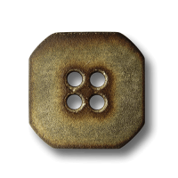 Eckiger beige brauner Knopf wie glasierter Ton Eckiger beige brauner Knopf wie glasierter Ton