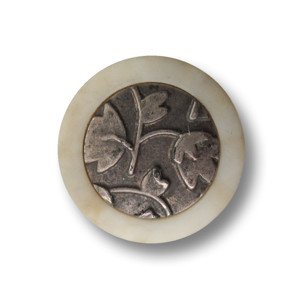 Kleiner Kunststoff Ösen Knopf mit Blätter Muster