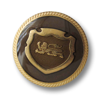 Goldbrauner Blazer Knopf mit Wappen und Löwe Goldbrauner Blazer Knopf mit Wappen und Löwe