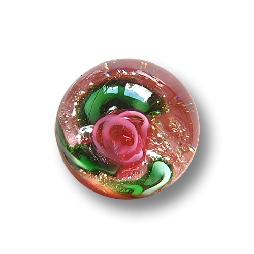 Extravagante rotgrundige Glasknöpfe aus Glas - echte Handarbeit!