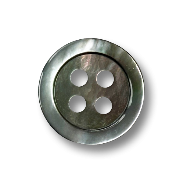 www.knopfparadies.de - d632gr - Perlmuttknöpfe 4-Loch in klassischer Ausführung für Hemden und Blusen