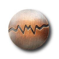 Altkupferfarbener Metallknopf mit Altkupferfarbener Metallknopf mit