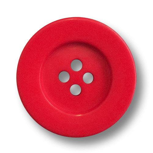 www.Knopfparadies.de - 5906ro - Freche große Vierloch Mantelknöpfe aus Kunststoff in knalligem Rot
