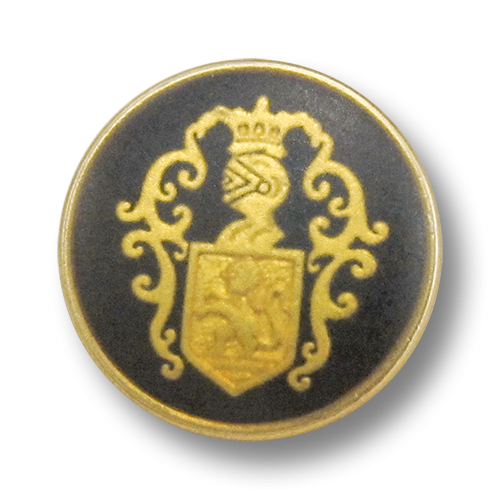 Klassischer schwarz goldfb. Wappen Knopf für Blazer