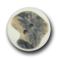 Knopf mit naturweiß-graubraunen Akzenten Knopf mit naturweiß-graubraunen Akzenten