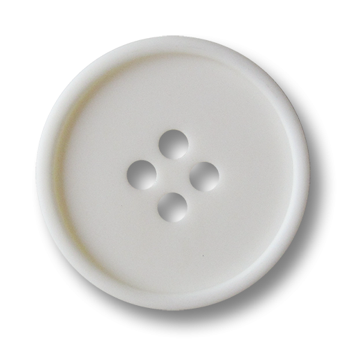 www.Knopfparadies.de - 3098we - Einfache weiße Vierlochknöpfe aus Kunststoff