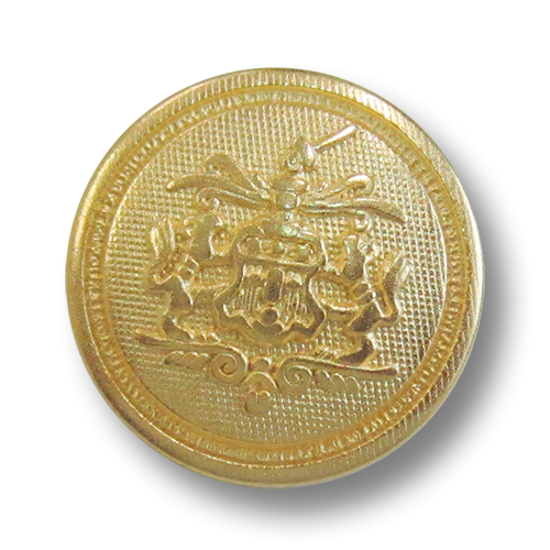 www.Knopfparadies.de - 4042go - Goldene Metallknöpfe mit Wappenmotiv
