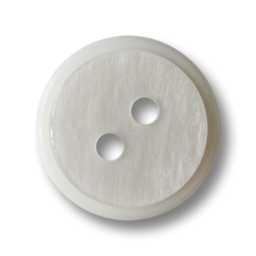 www.Knopfparadies.de - 4413wp - Elegante kleine perlmutt-weiße Zweilochknöpfe aus Kunststoff